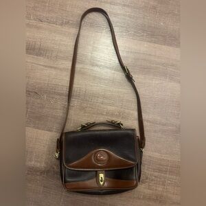 Vintage Dooney & Bourke Classic Brown and Black Leather Bag